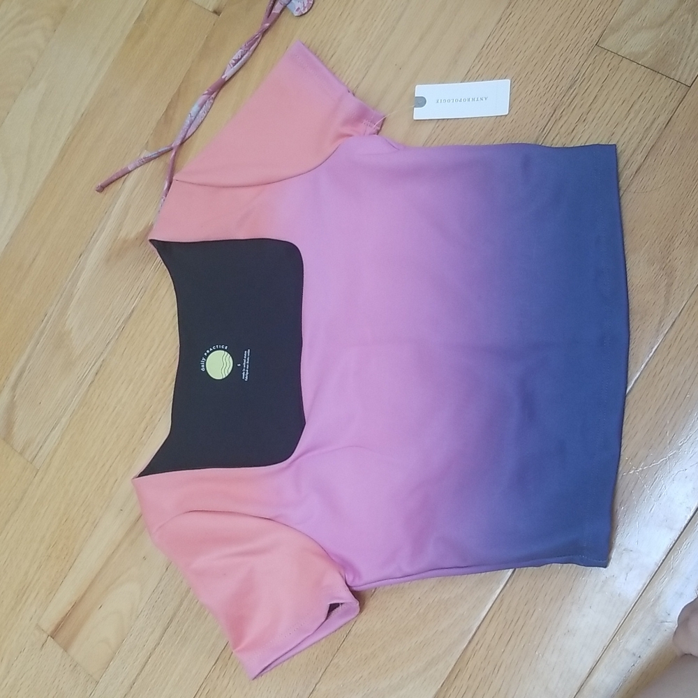 Anthropologie Daily Practice cropped yoga tee tshirt
